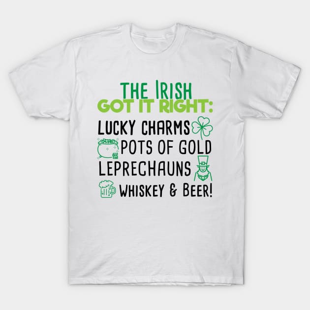 Lucky Charms Whiskey And Beer T-Shirt by FUNNYTIMES